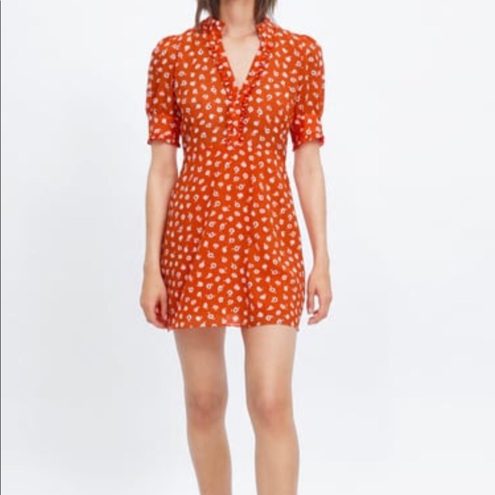 Zara dress orange color